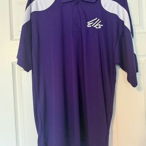 Elk Men's Polo Shirt in Rich Purple and White